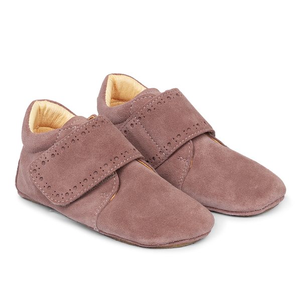 Angulus tøffel i skinn, gammelrosa