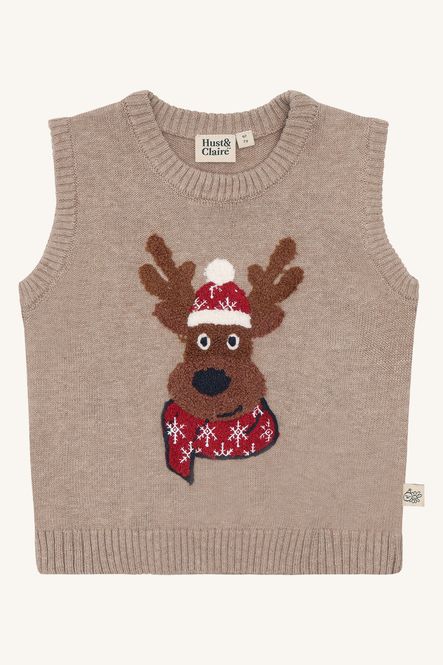 Hovedbilde Hust and Claire Princo Reindeer Strikkevest ...