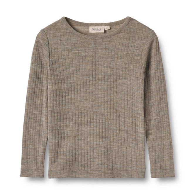 Hovedbilde Wheat Ull Silke Genser Alfie Khaki Melange