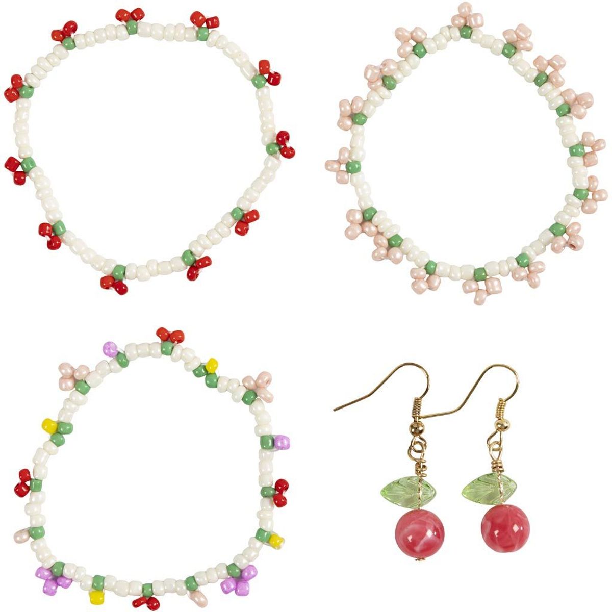 Mini DIY Kit Smykker, Elastisk armbånd og ørering
