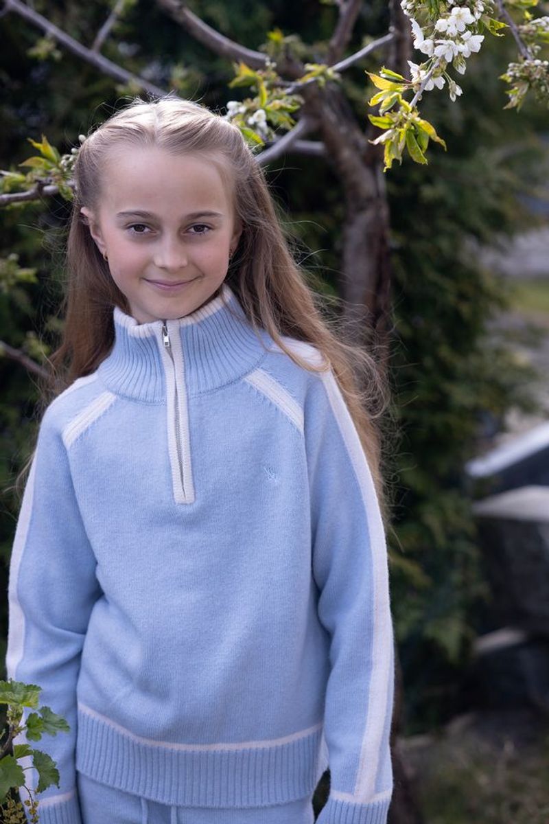 Vilje & Ve Esther 1/2 Zip Ull Genser Sky Blue