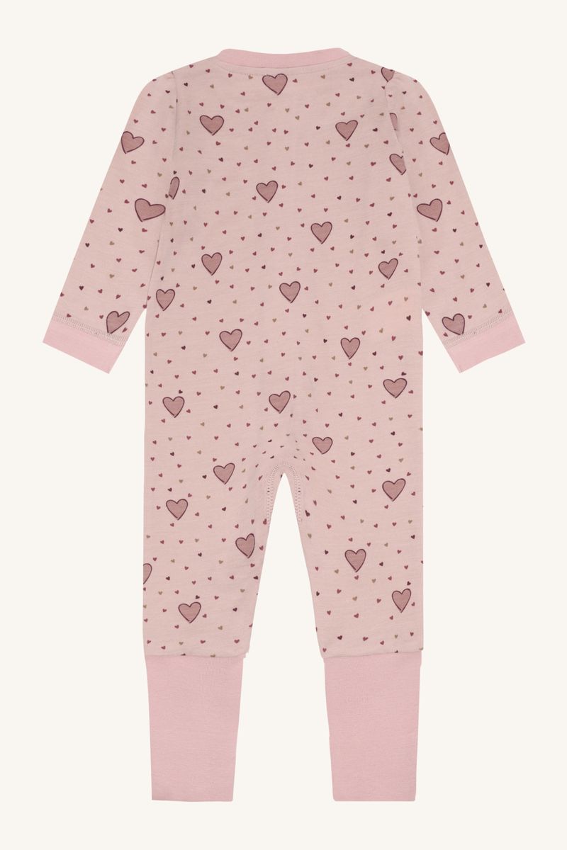 Hust and Claire Manu Hearts Puff Pysj Ull/Bambus Dusty Rose