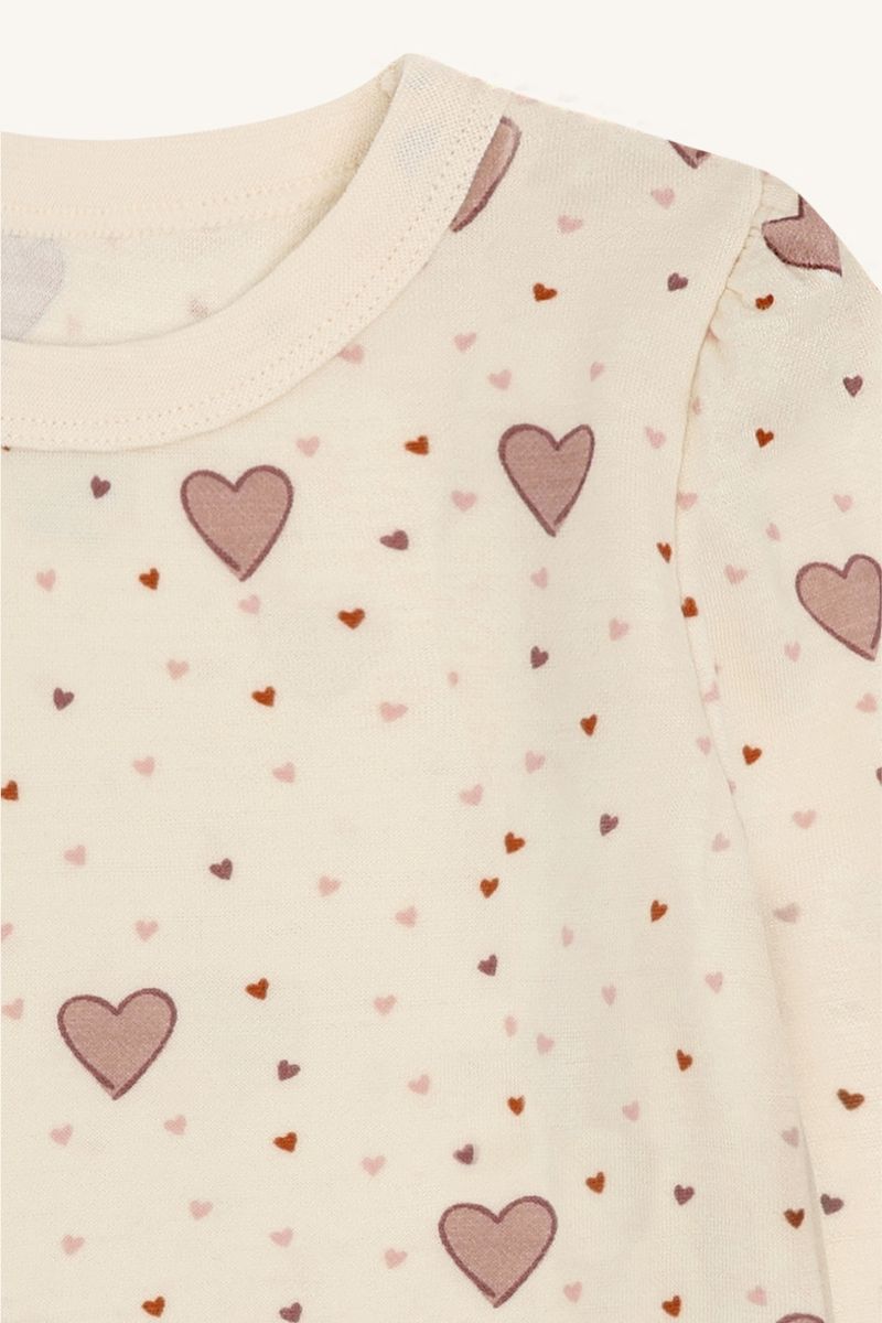 Hust and Claire Abba Hearts Puff Genser Ull/Bambus Off White