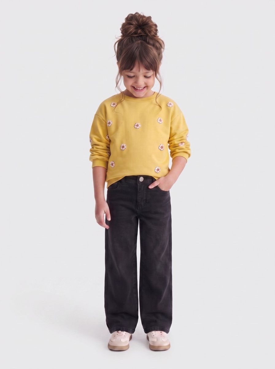 Only Kids Blair Bukse Wide Leg Fit Washed Black