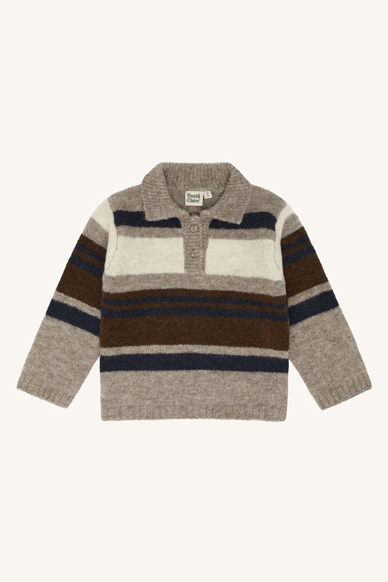 Hust and Claire Pelle Polo Genser Kangaroo Melange