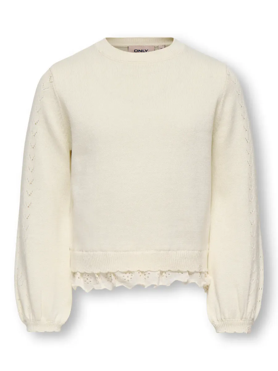 Only Kids Luna Genser Loose Fit Tofu Dtm Lace