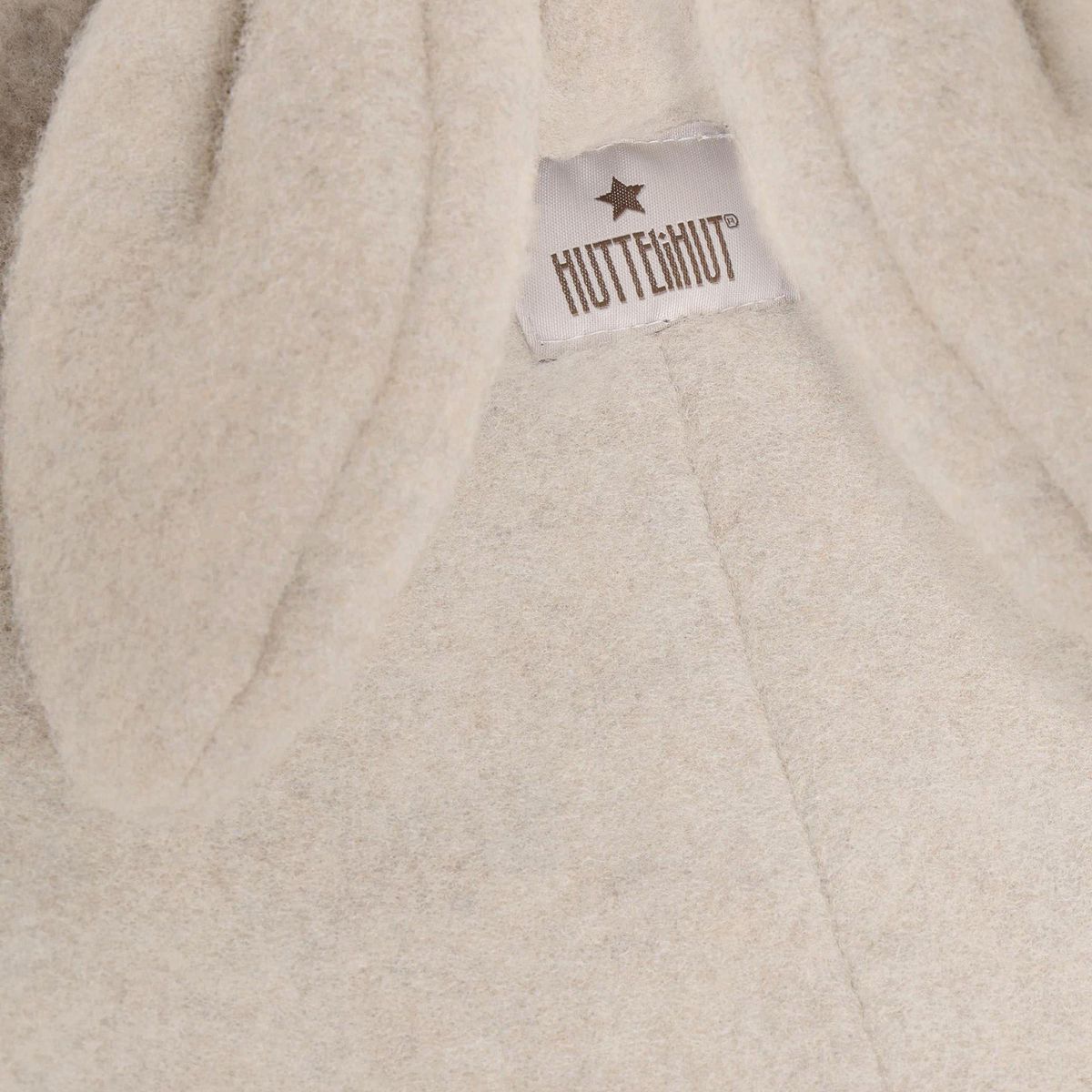 HUTTEliHUT Ullfleecedress med Ører Camel Melange