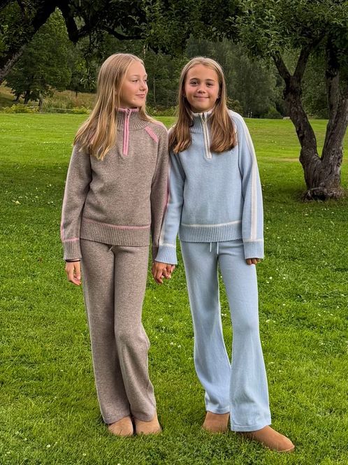 Hovedbilde Vilje & Ve Esme Strikket Ull Bukse Sky Blue