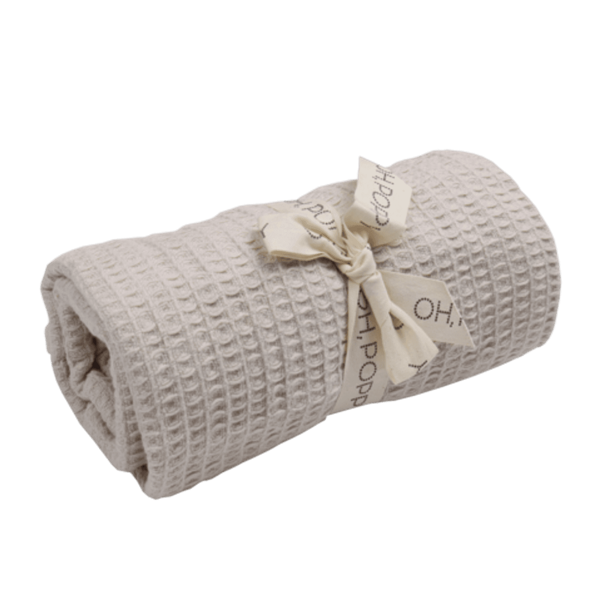 Oh, Poppy! Mira Vaffelstrikket Teppe Linen Beige