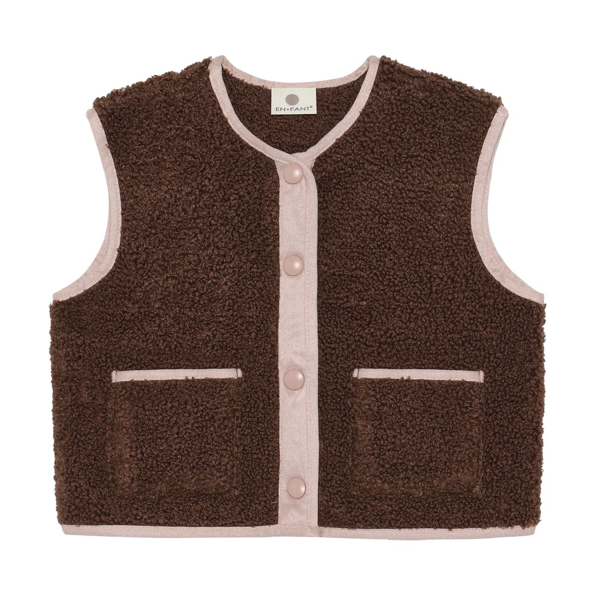 En Fant Teddyvest Chestnut/Rosa