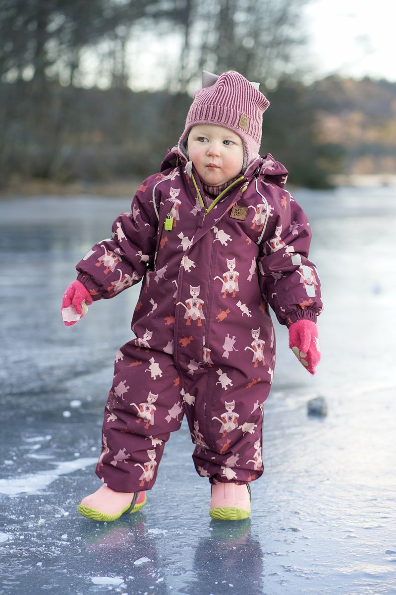 Kattnakken Snø Vinterdress Baby Burgunder