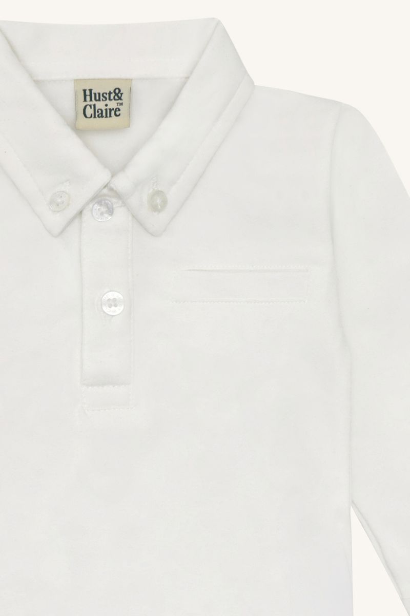 Hust and Claire Basil Solid Skjortebody White