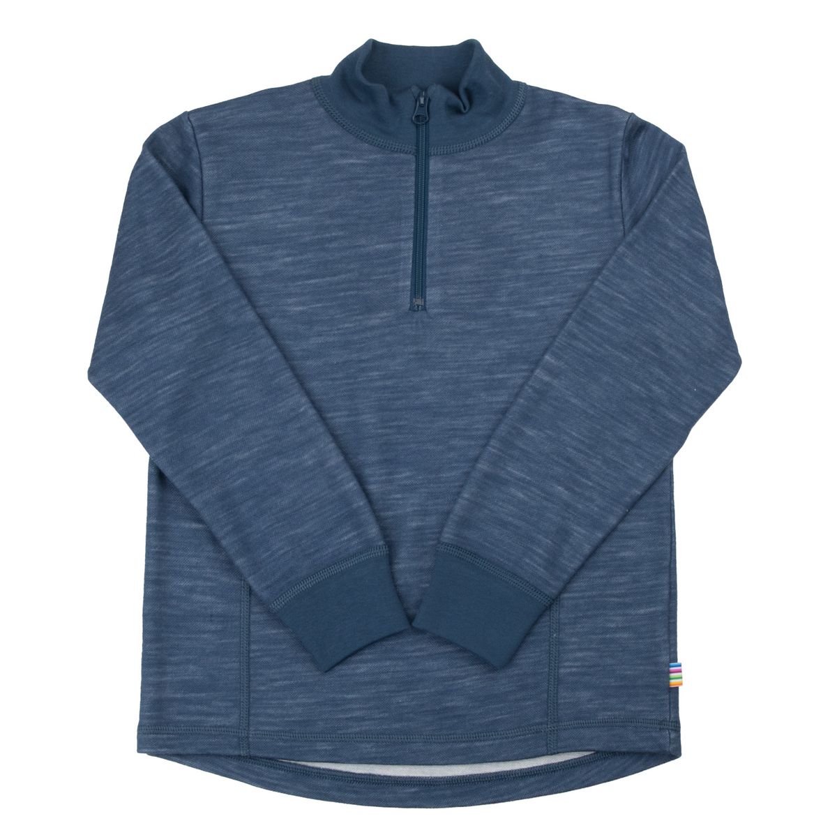Joha Ull Bambus Genser Halfzip  Blå Denim