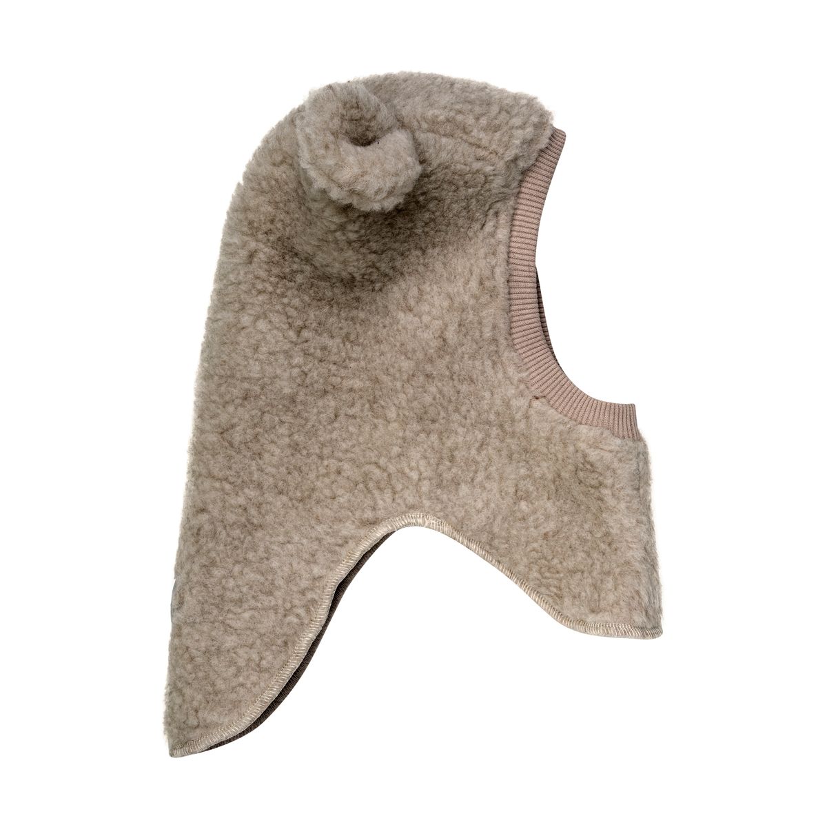 HUTTEliHUT Balaclava Ull Teddy Ører Camel Melange